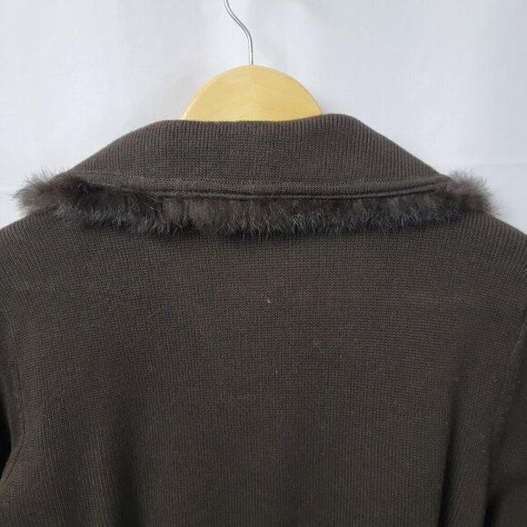 Cynthia Steffe Suede Coat Size M - Suede and Fur Trim - Luxury @ Poshmark Price - Picture 11 of 16